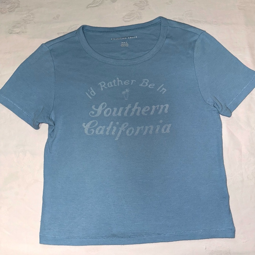 American Eagle Blue Baby Tee